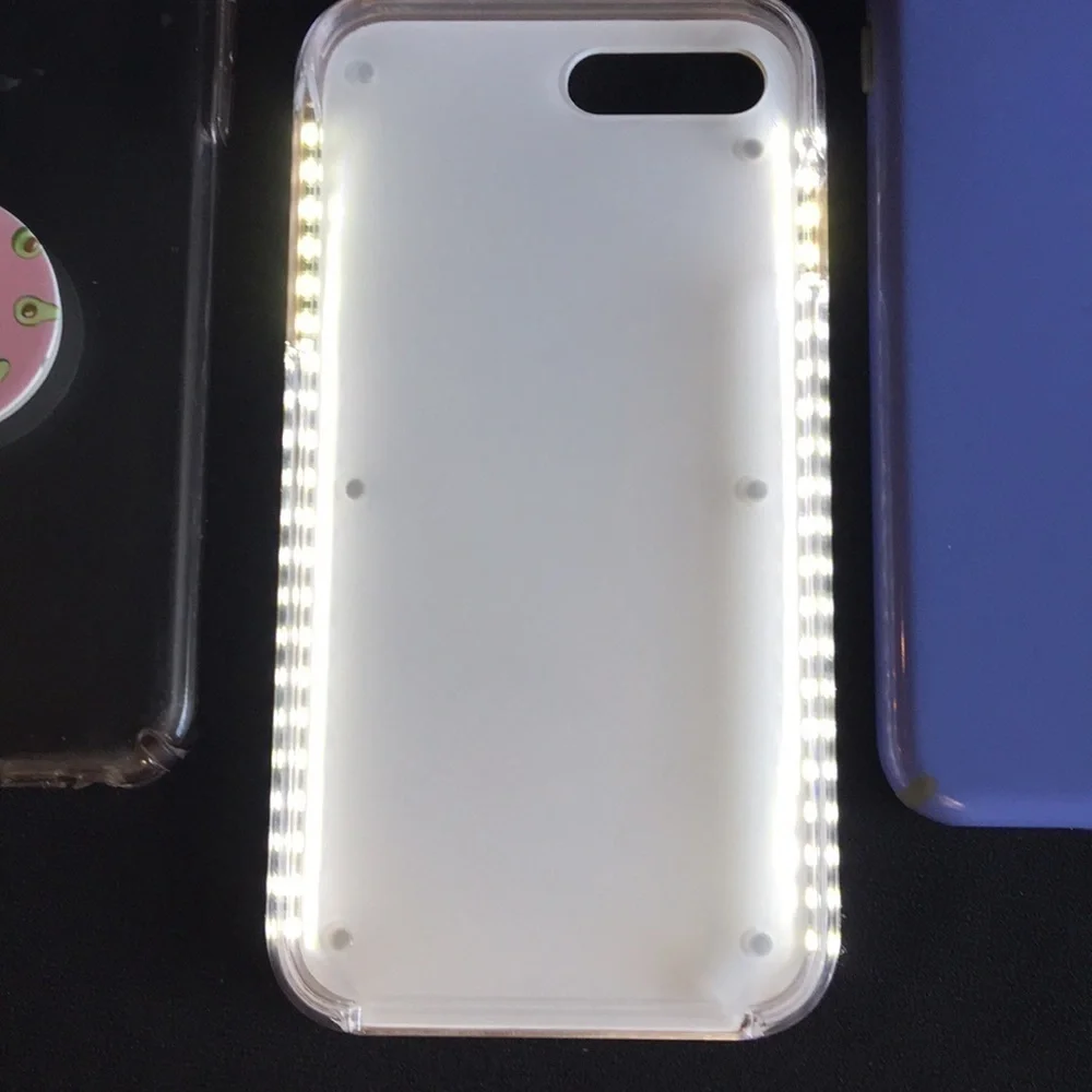 iPhone cases 7 plus x3. Rose gold light up, purple